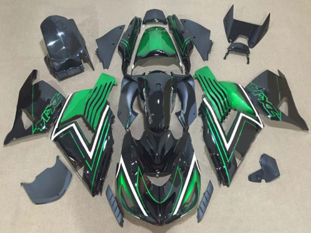 Kits Carenados Moto Kawasaki ZX14R ZZR1400 2006-2011 - Verde Negro Brillante
