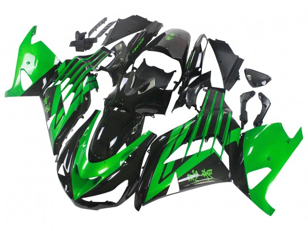 Kits Carenados Moto Kawasaki ZX14R ZZR1400 2012-2024 - Verde Negro Brillante