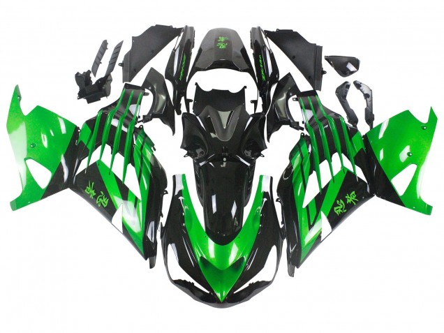 Kits Carenados Moto Kawasaki ZX14R ZZR1400 2012-2024 - Verde Negro Brillante
