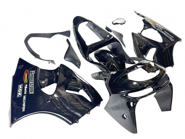 Carenado Moto Kawasaki ZX6R 1998-1999 - Negro Brillante Amarillo Elf Bridgestone