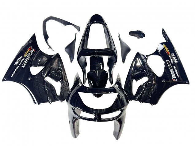 Carenado Moto Kawasaki ZX6R 1998-1999 - Negro Brillante Amarillo Elf Bridgestone