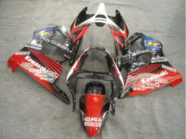 Carenado Moto Kawasaki ZX6R 2000-2002 - Blanco Rojo Negro PlayStation 2