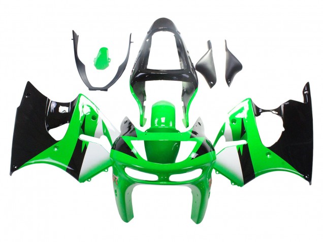 Carenado Moto Kawasaki ZX6R 1998-1999 - Verde Blanco Negro Brillante