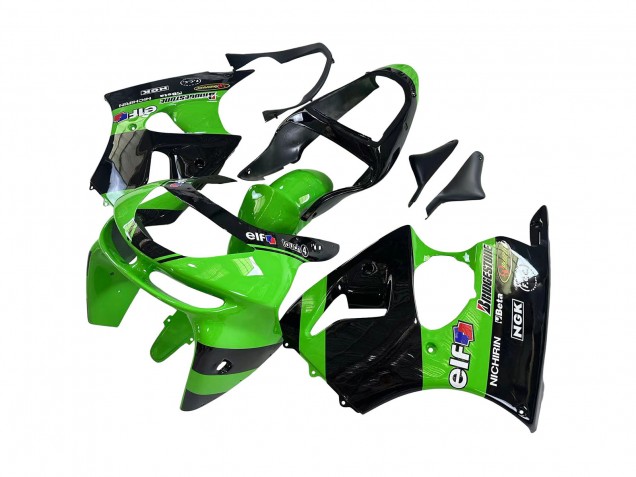Carenado Moto Kawasaki ZX6R 1998-1999 - Verde Negro Brillante Elf Bridgestone