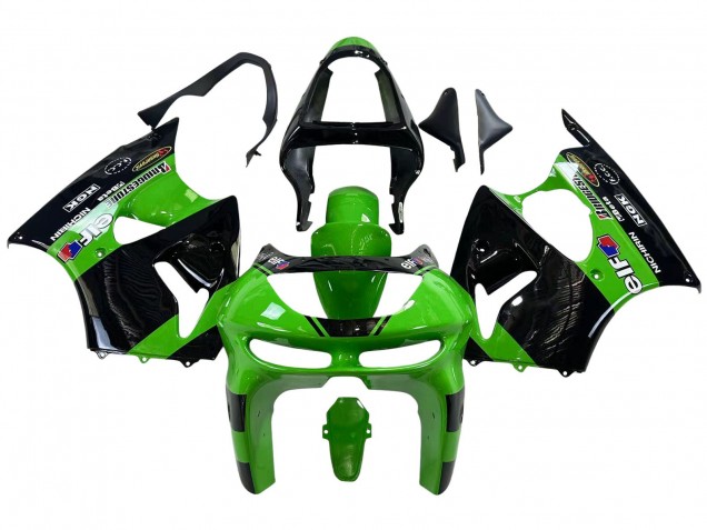 Carenado Moto Kawasaki ZX6R 1998-1999 - Verde Negro Brillante Elf Bridgestone