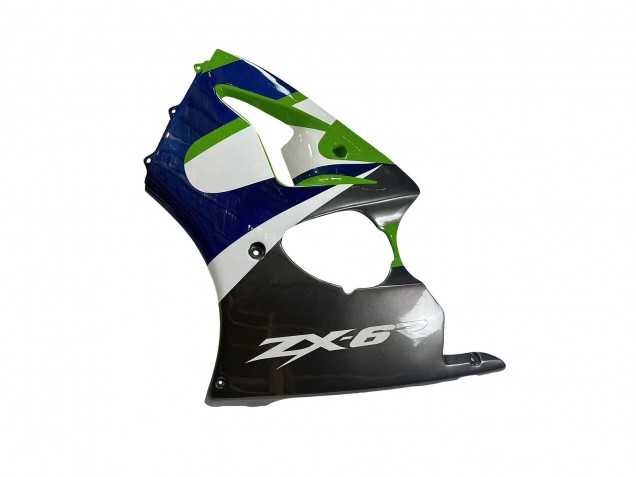 Carenado Moto Kawasaki ZX6R 1998-1999 - Verde Blanco Azul Plata Negro Brillante