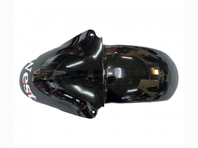 Carenado Moto Kawasaki ZX6R 2000-2002 - Negro Brillante Blanco West Michelin