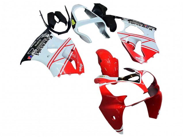 Carenado Moto Kawasaki ZX6R 2000-2002 - Blanco Rojo Negro