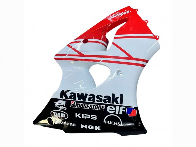 Carenado Moto Kawasaki ZX6R 2000-2002 - Blanco Rojo Negro