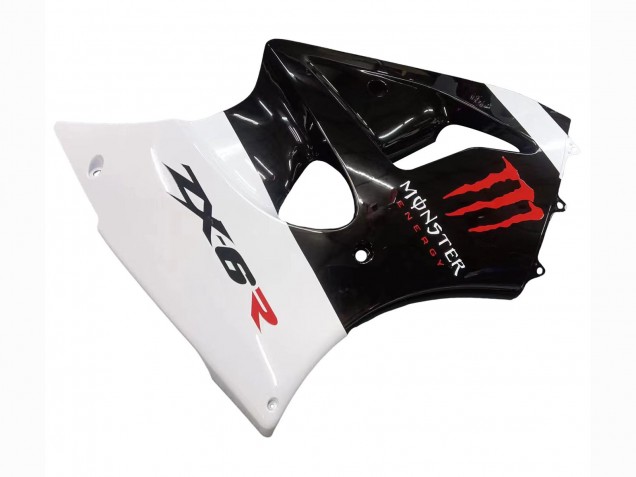 Carenado Moto Kawasaki ZX6R 2000-2002 - Blanco Negro Rojo Monstruo