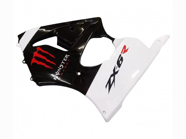 Carenado Moto Kawasaki ZX6R 2000-2002 - Blanco Negro Rojo Monstruo