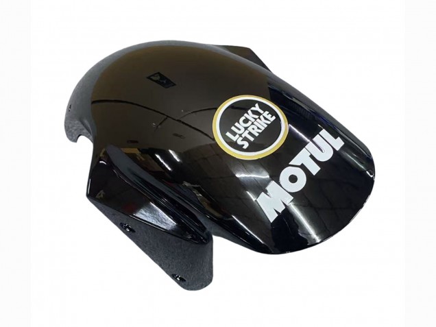 Carenado Moto Kawasaki ZX6R 2003-2004 - Negro Brillante Blanco Motul Lucky Strike
