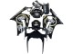 Carenado Moto Kawasaki ZX6R 2003-2004 - Negro Brillante Blanco Motul Lucky Strike