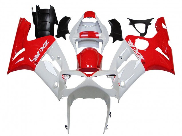 Carenado Moto Kawasaki ZX6R 2003-2004 - Blanco Rojo