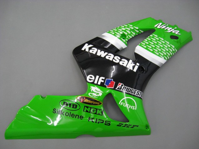 Carenado Moto Kawasaki ZX6R 2003-2004 - Verde Blanco Negro Elf Bridgestone
