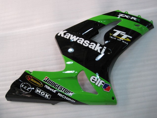 Carenado Moto Kawasaki ZX6R 2003-2004 - Verde Negro Elf Bridgestone