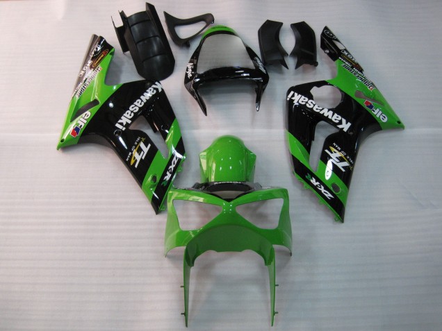 Carenado Moto Kawasaki ZX6R 2003-2004 - Verde Negro Elf Bridgestone