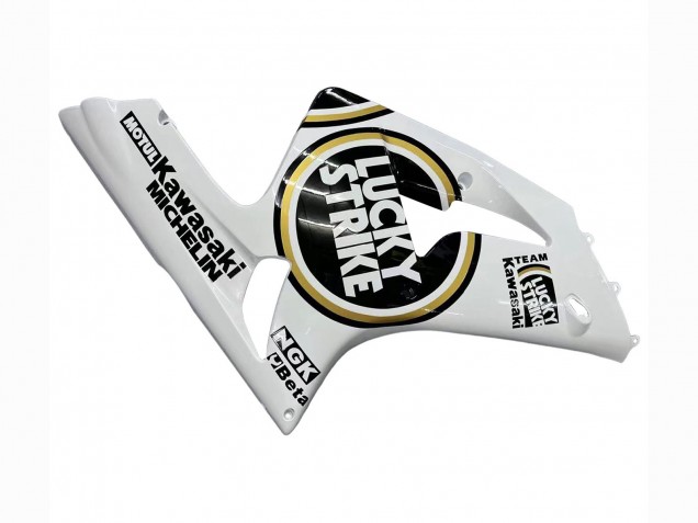 Carenado Moto Kawasaki ZX6R 2003-2004 - Blanco Negro Motul Lucky Strike