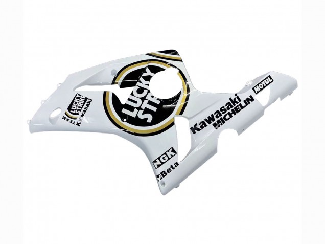 Carenado Moto Kawasaki ZX6R 2003-2004 - Blanco Negro Motul Lucky Strike