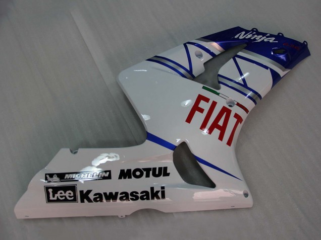 Carenado Moto Kawasaki ZX6R 2003-2004 - Blanco Azul Rojo Fiat