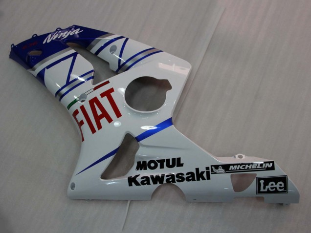 Carenado Moto Kawasaki ZX6R 2003-2004 - Blanco Azul Rojo Fiat