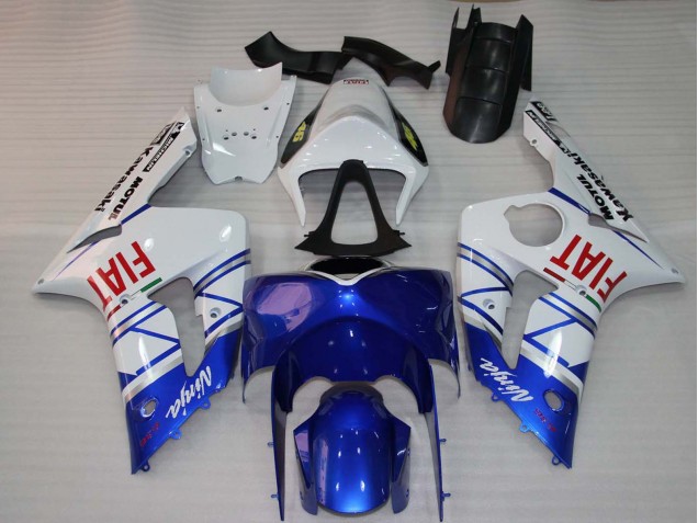 Carenado Moto Kawasaki ZX6R 2003-2004 - Blanco Azul Rojo Fiat