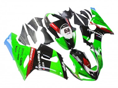 Carenado Moto Kawasaki ZX6R 2005-2006 - Verde Rojo Negro Elf 66