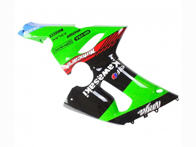Carenado Moto Kawasaki ZX6R 2005-2006 - Verde Rojo Negro Elf 66
