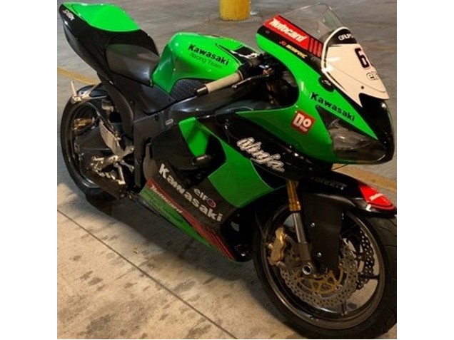 Carenado Moto Kawasaki ZX6R 2005-2006 - Verde Rojo Negro Elf 66