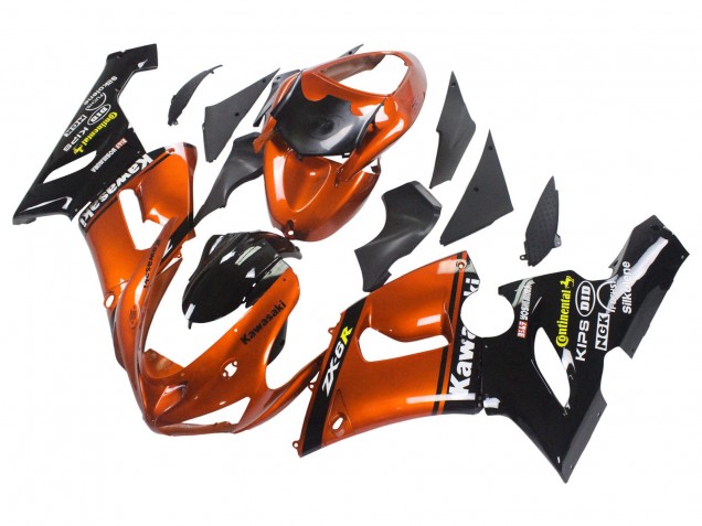 Carenados Moto Kawasaki ZX6R 2005-2006 - Naranja Negro