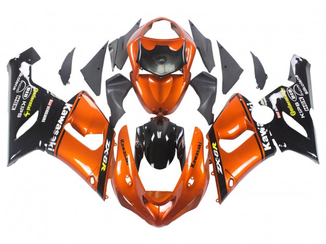 Carenados Moto Kawasaki ZX6R 2005-2006 - Naranja Negro