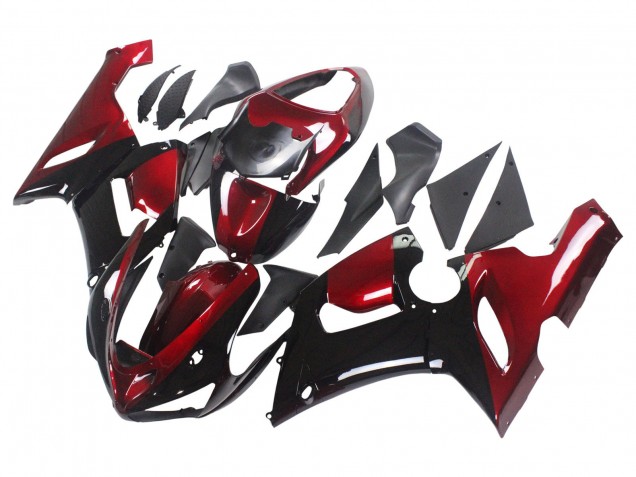 Carenados Moto Kawasaki ZX6R 2005-2006 - Rojo Negro Brillante