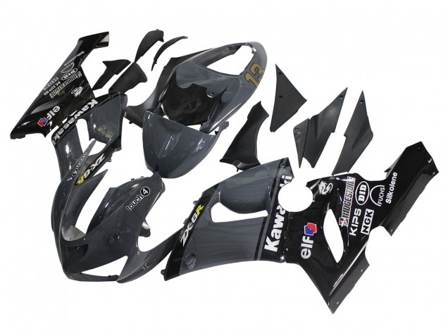 Carenado Moto Kawasaki ZX6R 2005-2006 - Gris Oscuro Negro
