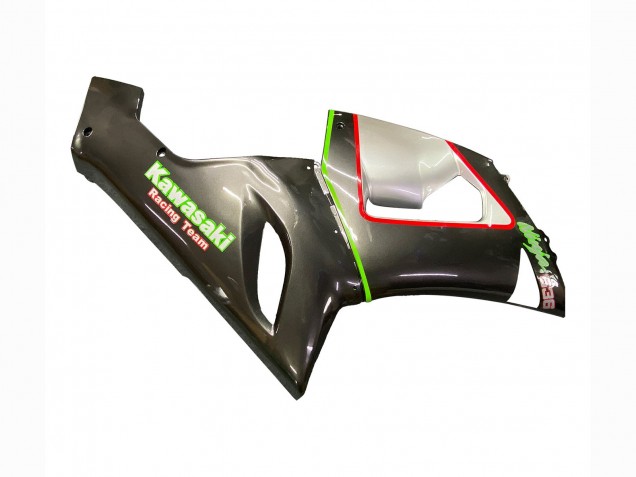 Carenado Moto Kawasaki ZX6R 2005-2006 - Negro Plata Verde Rojo K-26