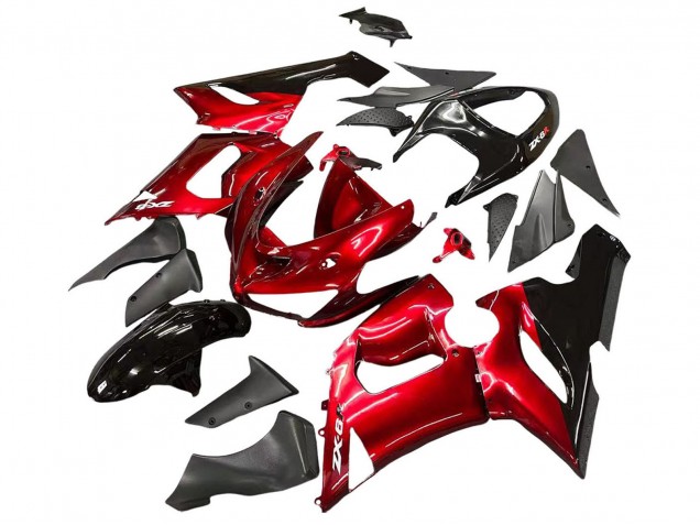 Carenado Moto Kawasaki ZX6R 2005-2006 - Rojo Negro