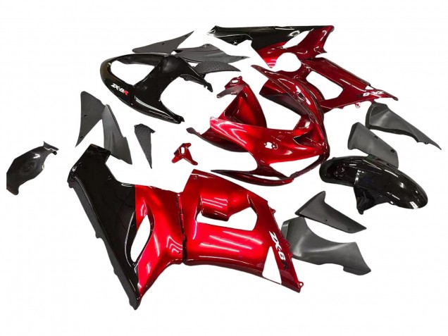 Carenado Moto Kawasaki ZX6R 2005-2006 - Rojo Negro