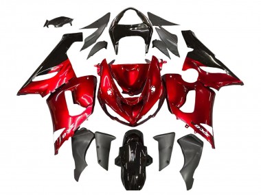 Carenado Moto Kawasaki ZX6R 2005-2006 - Rojo Negro