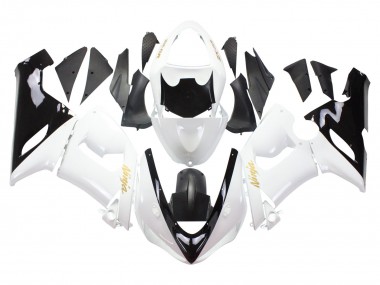 Carenado Moto Kawasaki ZX6R 2005-2006 - Blanco Negro Oro Ninja