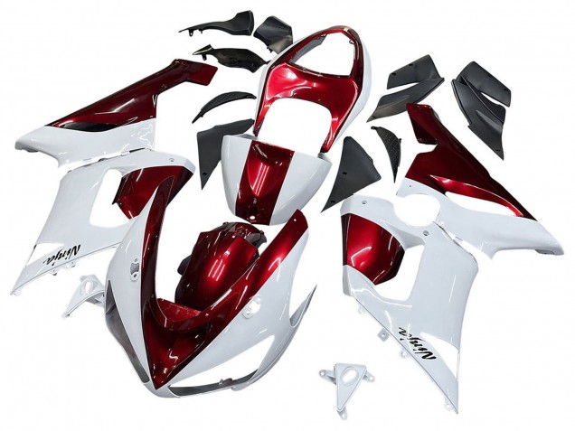 Carenado Moto Kawasaki ZX6R 2005-2006 - Blanco Rojo