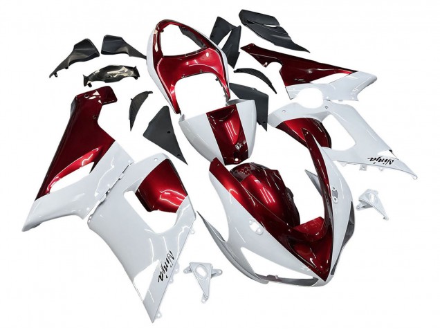 Carenado Moto Kawasaki ZX6R 2005-2006 - Blanco Rojo
