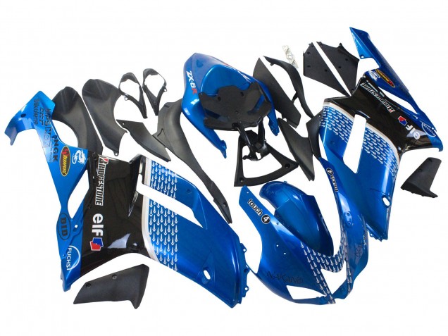 Carenado Moto Kawasaki ZX6R 2007-2008 - Negro Azul Elf