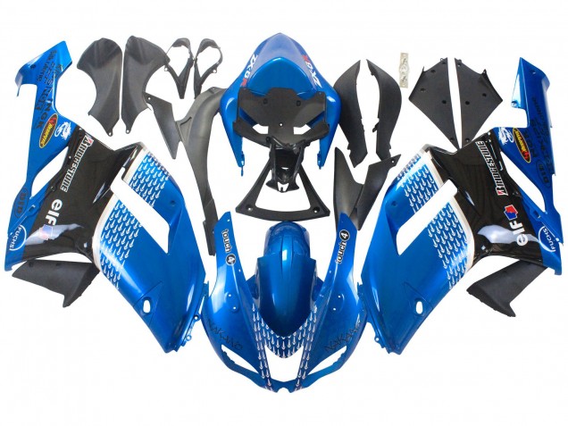 Carenado Moto Kawasaki ZX6R 2007-2008 - Negro Azul Elf