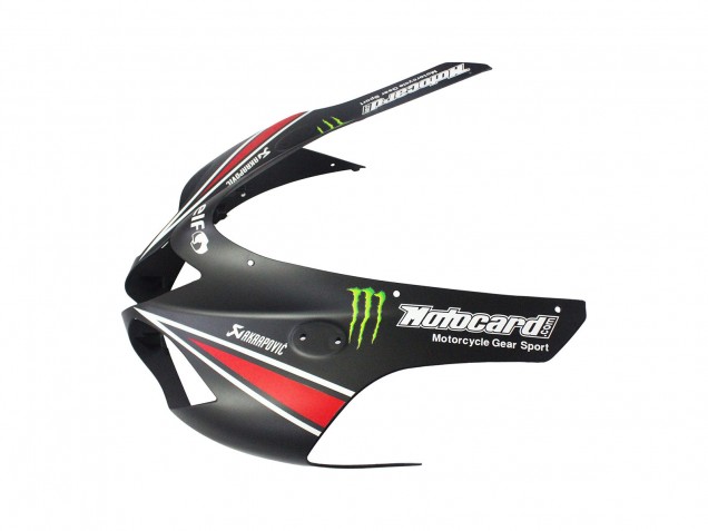 Carenado Moto Kawasaki ZX6R 2007-2008 - Negro Blanco Rojo Blanco Nieve Calcomanía Ninja Elf