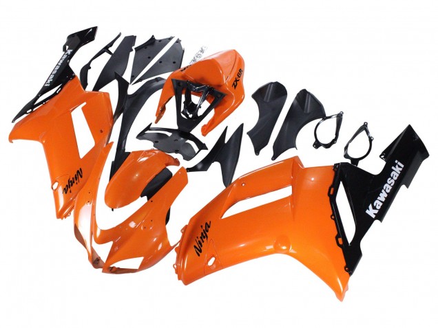 Carenado Moto Kawasaki ZX6R 2007-2008 - Naranja Negro Ninja