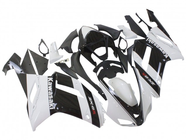 Carenados Moto Kawasaki ZX6R 2007-2008 - Blanco Negro