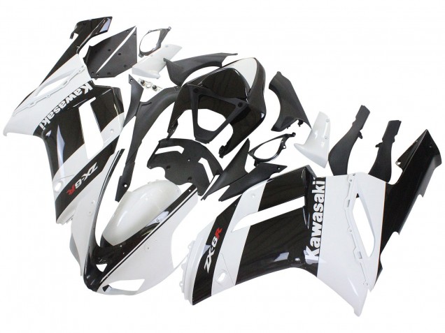 Carenados Moto Kawasaki ZX6R 2007-2008 - Blanco Negro