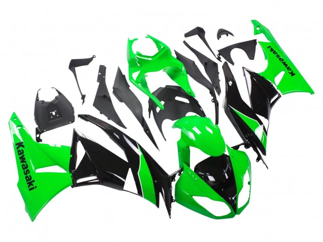 Carenado Moto Kawasaki ZX6R 2009-2012 - Verde Negro Brillante