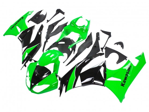 Carenado Moto Kawasaki ZX6R 2009-2012 - Verde Negro Brillante