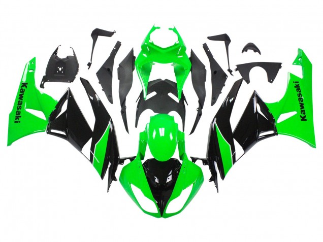 Carenado Moto Kawasaki ZX6R 2009-2012 - Verde Negro Brillante