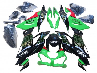 Carenado Moto Kawasaki ZX6R 2009-2012 - Rojo Negro Brillante Honeycomb